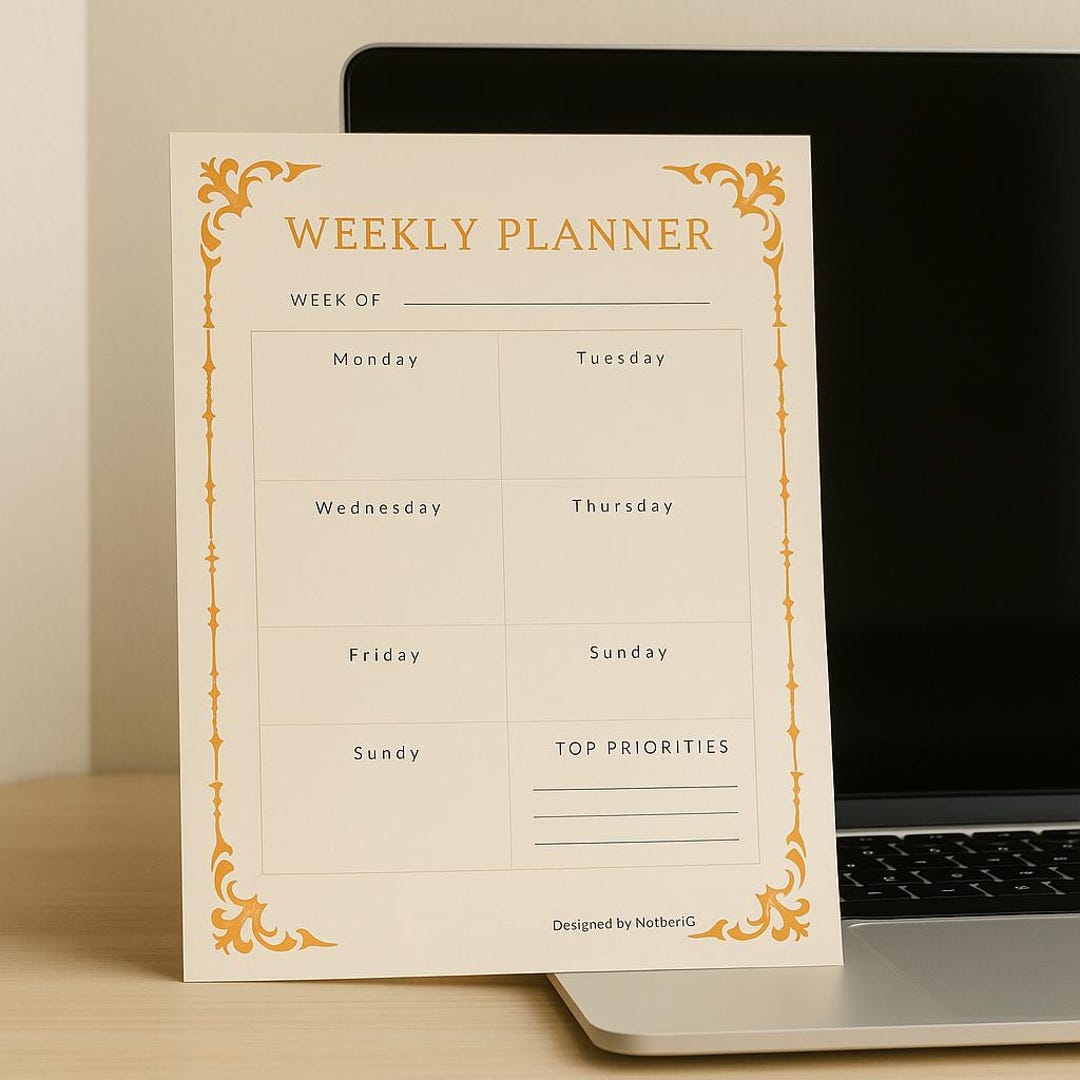 Printable Weekly Planner | Minimalist A4 PDF - Etsy