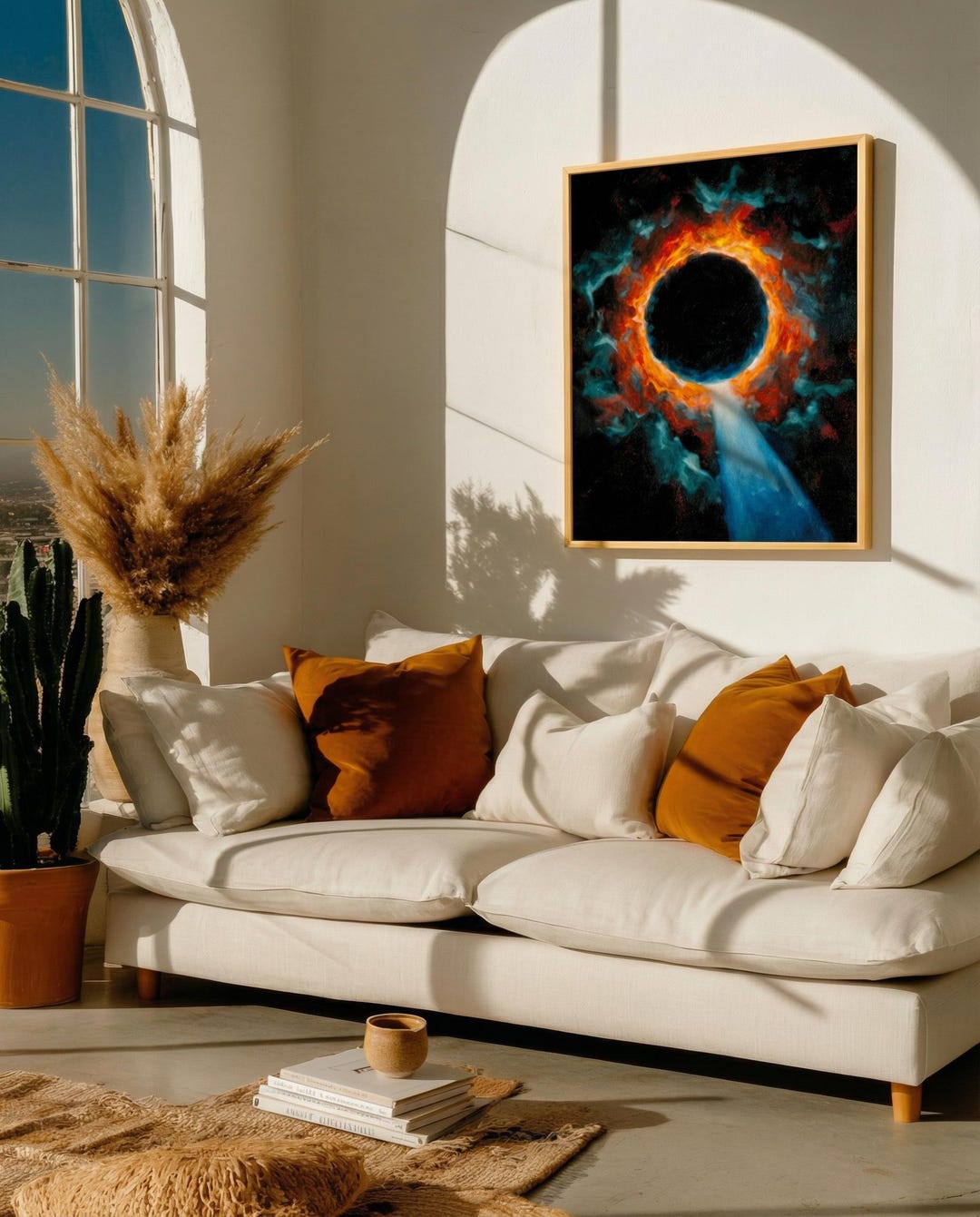 Singularity | Cosmic Eclipse Wall Art Abstract Space Painting Printable ...