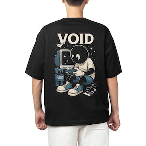 Streetwear Graphic Tee PNG | Retro Gamer Shirt | Void Aesthetic T-Shirt | Y2K Cartoon Character Tee | Oversized Unisex Streetwear