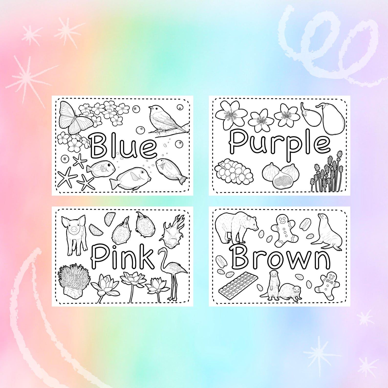 Color Learning Printable Coloring Pages, Kids Worksheets (PDF Format ...