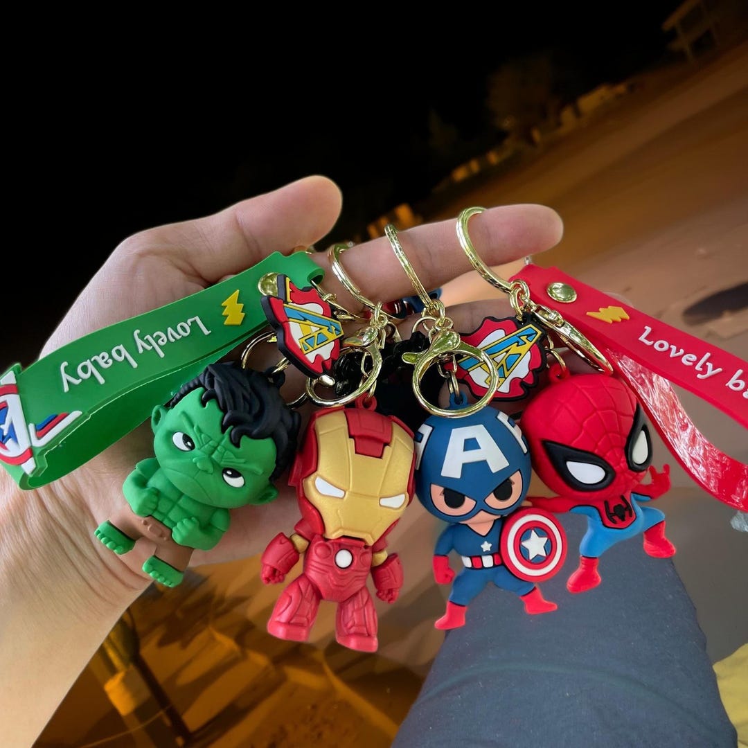 Mighty Marvel Avengers Chibi Figure Keychains - Hulk, Iron Man, Captain ...