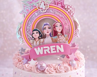 Korean Party Demon Hunters Cake Topper Hunter Decoration for Girl Birthday Decor K-Pop Music
