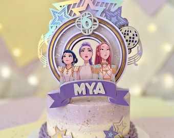 KPop Demon Hunters Cake Topper K Pop Huntrix Decoration Kids Party Birthday Decor K-Pop
