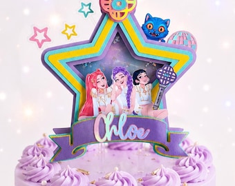 KPop Demon Hunters Cake Topper Personalized K Pop Demons Hunter Birthday Party Decorations Ideas
