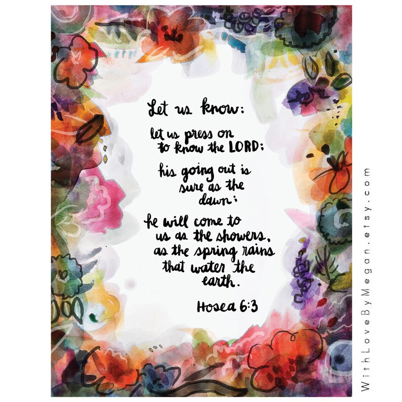 Hosea 63 Let us Press on to know the Lord. bible verse Etsy