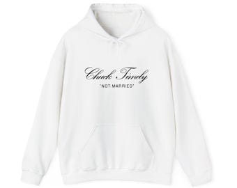 Hoodie met visitekaartje met rolmodel 'Not Married' | Chuck Timely