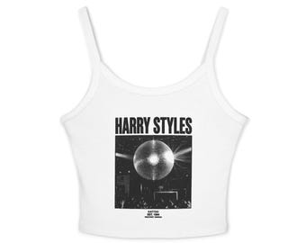 Harry Styles-tanktop met discoballen | Uitsnede concert-T-shirt