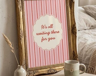 Het wacht allemaal op jou Harry Styles-poster | Roze en rood | Carla's liedje