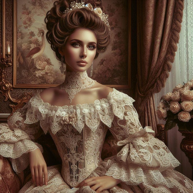 Victorian Woman Portrait Art Pack: Elegant Vintage Style Images ...