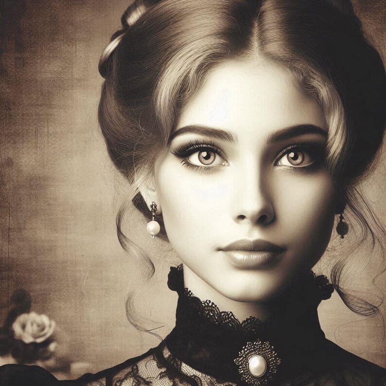 Victorian Woman Portrait Art Pack: Elegant Vintage Style Images ...
