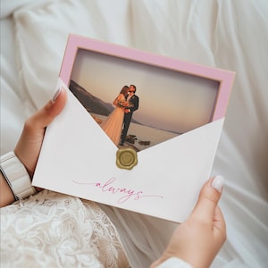 Einzigartiger Liebesbrief-Umschlag-Bilderrahmen, Hochzeitsgeschenk, ""Immer"" , romantisches Geschenk für Paare, handgemachter Hochzeitsrahmen, Abschlussgeschenk für sie