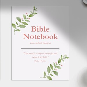 Printable Bible Study Notebook | Faith Journal | Sermon Notes | Prayer Journal | Digital Download