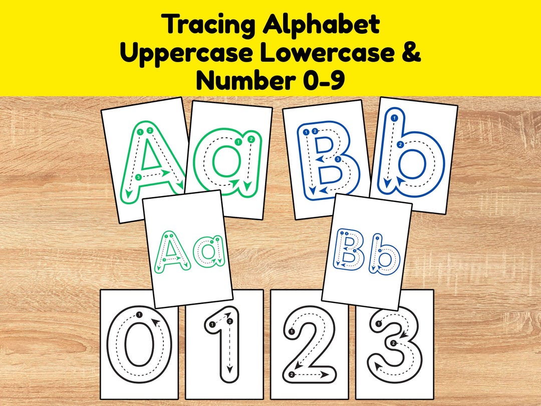 Alphabet Tracing Worksheets A-Z, Numbers 0-9 | Preschool Handwriting ...