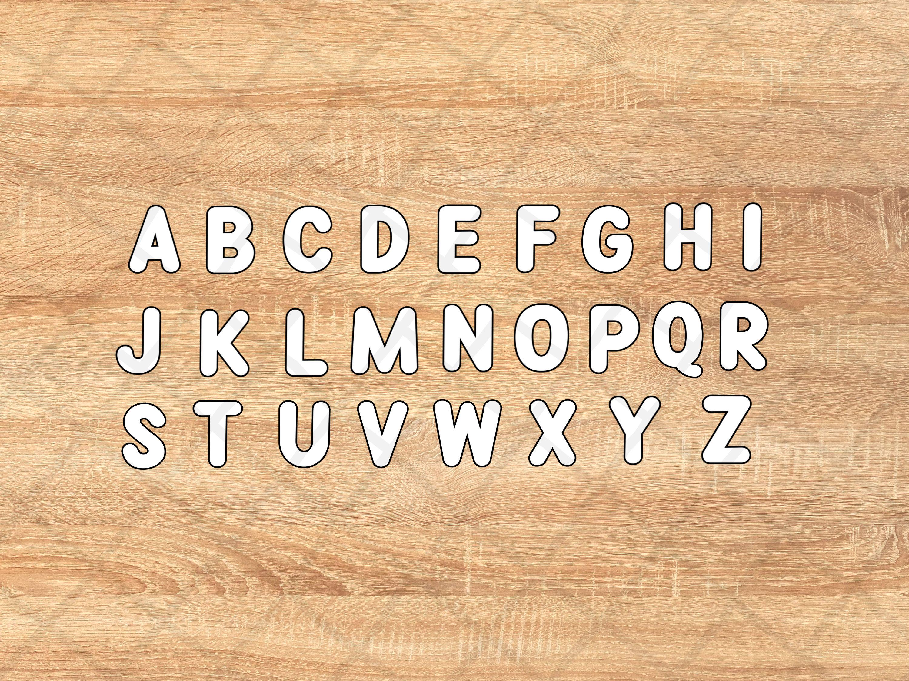 Round Bubble Alphabet Outline Template Printable PDF | Uppercase ...