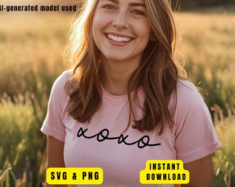 XOXO Valentine Shirt Design | Love Quote SVG, PNG (Digital Download)
