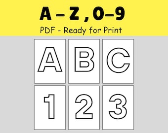 Alfabeto y números imprimibles: tarjetas con letras llamativas, decoración para el aula (descarga en PDF)