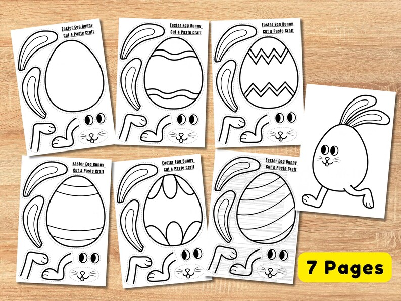 Easter Egg Bunny Cut and Paste Craft | Preschool Easter Activity ...