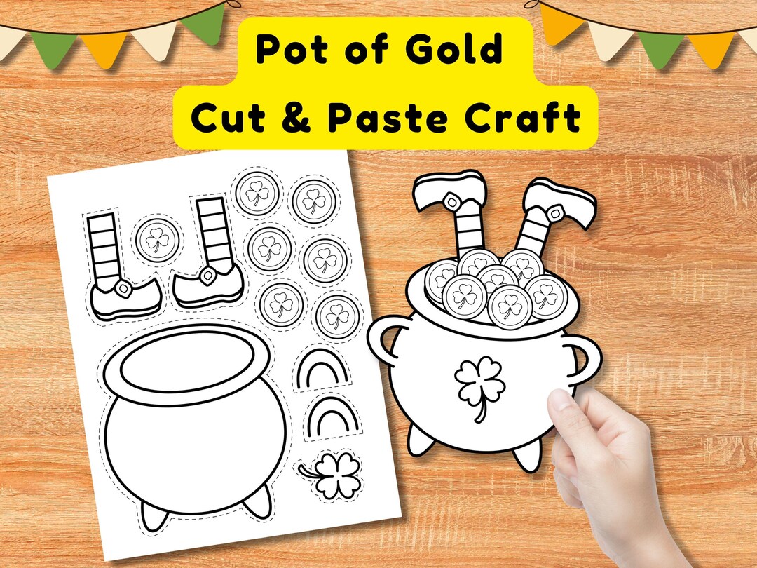 Pot of Gold Cut and Paste Craft | St. Patrick’s Day Preschool Activity ...