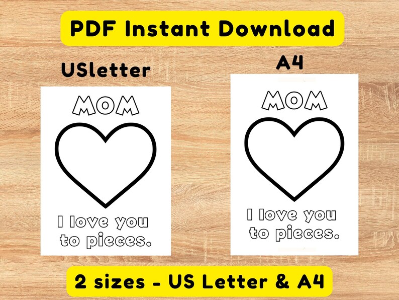 Mother’s Day Torn Paper Craft Printable | I Love You to Pieces Activity ...