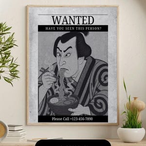 WANTED.Ramen Thief Ukiyo-e Puzzle Monochrome Mystery with a TwistUnique 500-Piece Jigsaw for Puzzle Lovers, Gift for Art Enthusiasts,