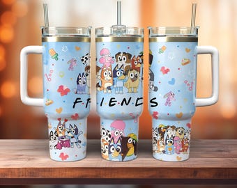 Blue Dog 40oz Tumbler Wrap Png, Cartoon Characters 40oz Wrap Png, Cartoon Movies 40oz Tumbler Png, Cartoon Tumbler Png, Sublimation Designs