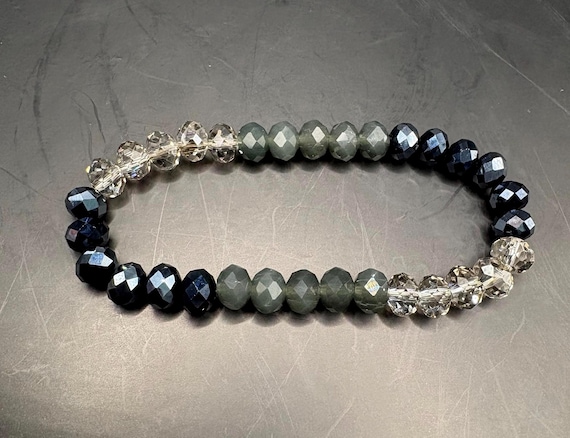 Faceted Crystal Beaded Stretch Stackable Bracelet… - image 5