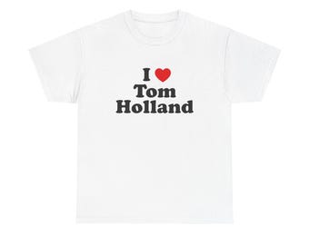 I Love Tom Holland katoenen T-shirt | Grafisch uniseks shirt, fanartikelen, cadeau voor hem/haar, verjaardagscadeau, vrijetijdskleding