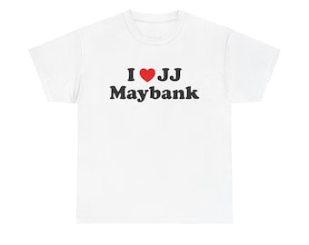 I Love JJ Maybank katoenen T-shirt | Uniseks grafisch shirt, cadeau voor hem/haar, verjaardagscadeau, vrijetijdskleding Outerbanks OBX-pogues