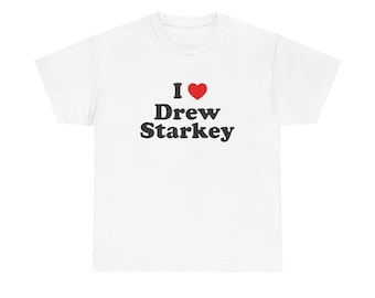 Katoenen T-shirt I Love Drew Starkey | Grafisch uniseks shirt, fanartikelen, cadeau voor hem/haar, verjaardagscadeau, vrijetijdskleding