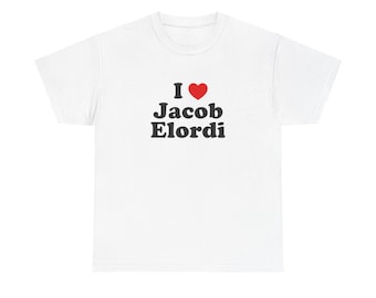 Katoenen T-shirt I Love Jacob Elordi | Grafisch uniseks shirt, fanartikelen, cadeau voor hem/haar, verjaardagscadeau, vrijetijdskleding