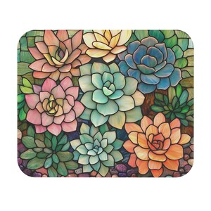 Colorful Succulent Mouse Pad