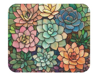 Colorful Succulent Mouse Pad