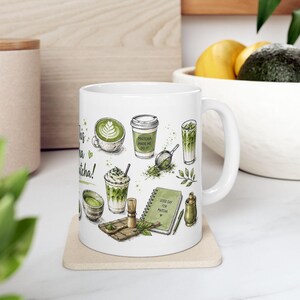 Lovin' This Matcha Very Matcha Mug, Matcha Lover Mug, Matcha Cup, Gift Matcha Lover, Gift for Her, Tea Lover Mug, Aesthetic Matcha Mug, 11oz image 2