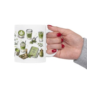 Lovin' This Matcha Very Matcha Mug, Matcha Lover Mug, Matcha Cup, Gift Matcha Lover, Gift for Her, Tea Lover Mug, Aesthetic Matcha Mug, 11oz image 3
