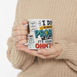 Engineer Mug, 11 Oz Ceramic Coffee Cup with Electrical Humor