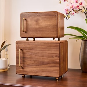 Walnut Wooden Jewelry Box with Multi-Drawers / Large Jewelry Organizer / Jewellery Storage / Gift for Wife / Handmade Jewelry Box Engraved