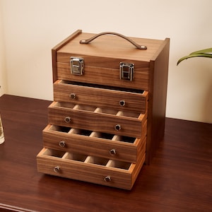 Walnut Wooden Jewelry Box, Custom Vintage Jewellery Storage, Handmade Solid Wooden Box, unique wedding gift, Personalized Anniversary Gift