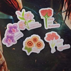 Bellissimo fiore fatto a mano con significato, adesivo in vinile di alta qualità per diario e album