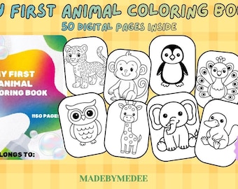 Libro para colorear de animales adorables / Actividad divertida para niños pequeños (Producto digital)