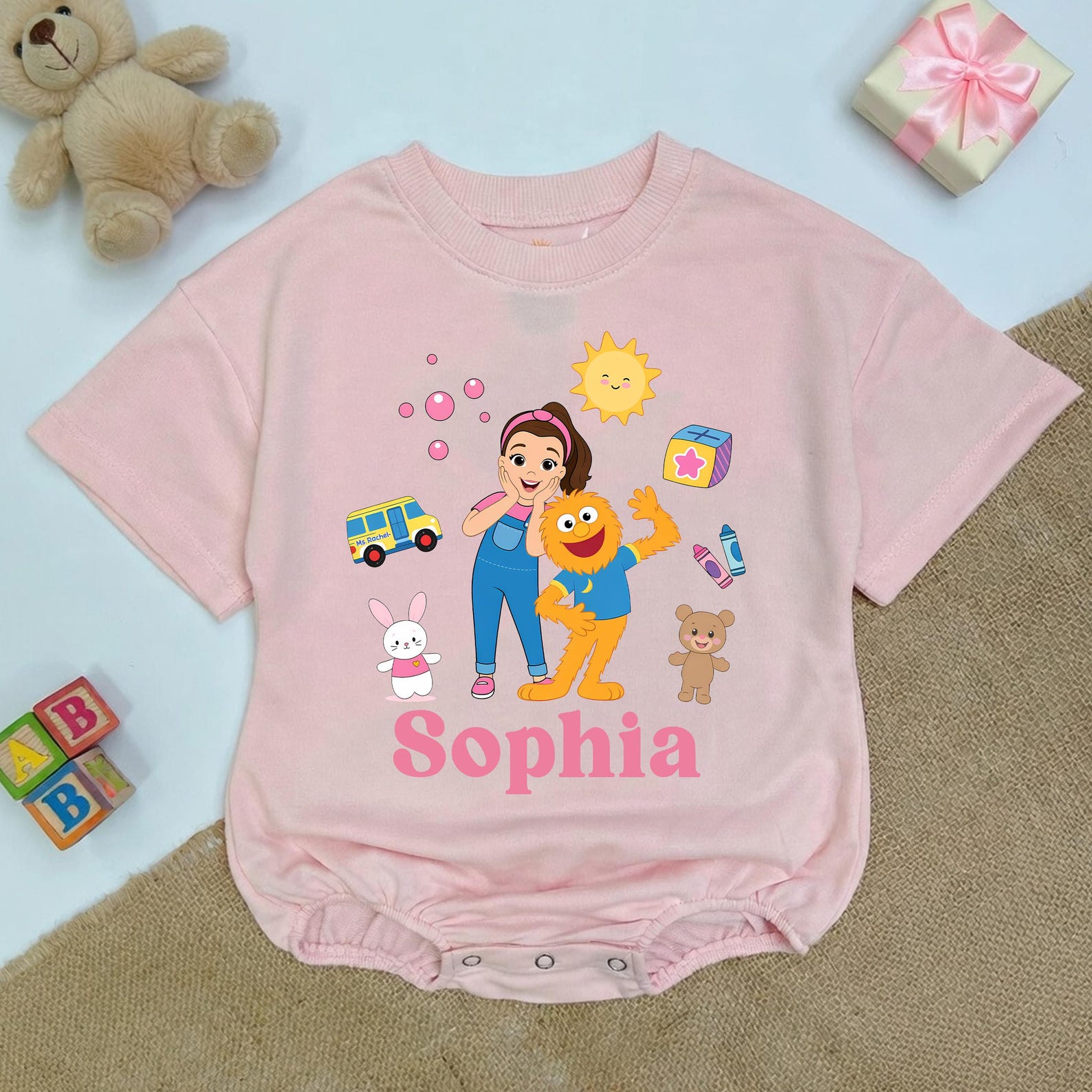 Custom Sophia Ms Rachel Baby Romper, Personalized Learning Girl Toddler ...