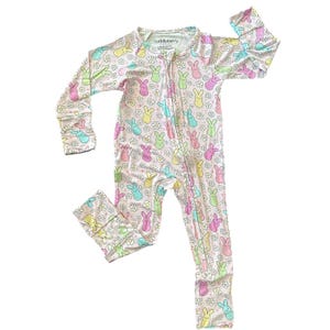 Osterhasen Bambus Baby Schläfer: Wandelbaren Footie Schlafanzug Bild 3
