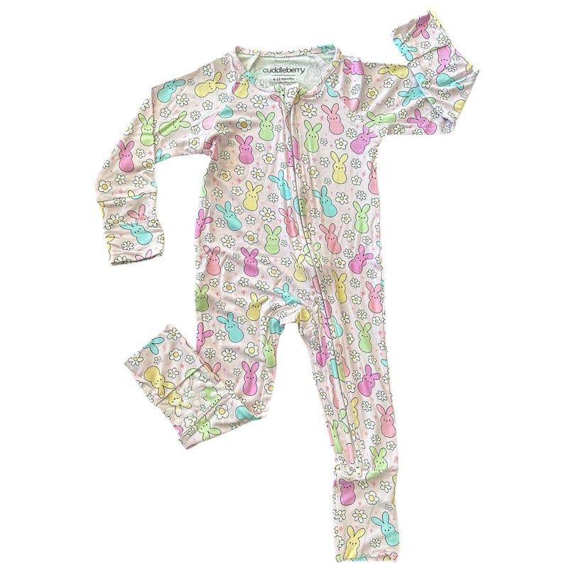 Osterhasen Bambus Baby Schläfer: Wandelbaren Footie Schlafanzug Bild 3