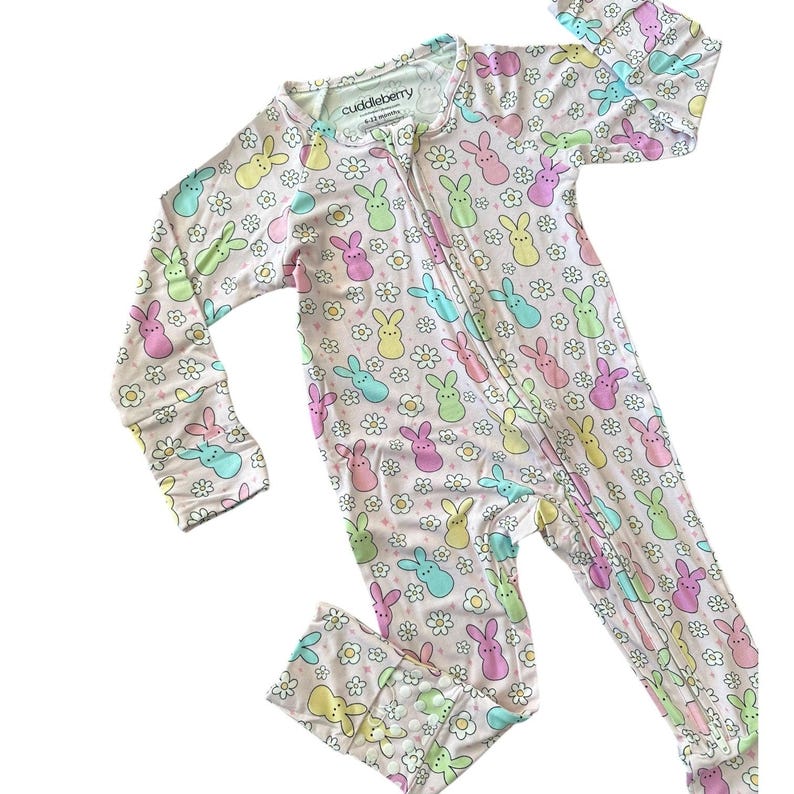 Osterhasen Bambus Baby Schläfer: Wandelbaren Footie Schlafanzug Bild 6