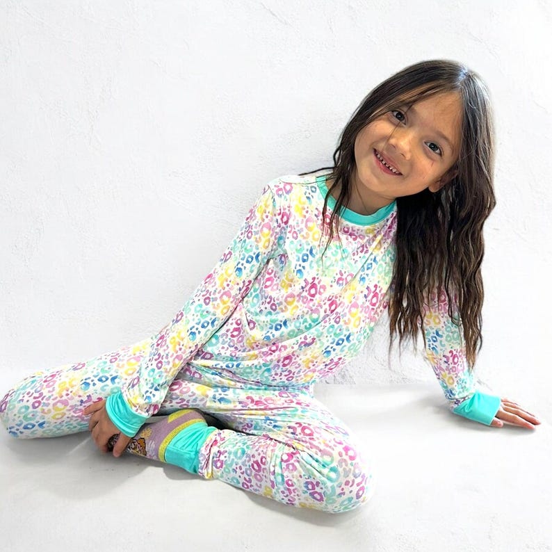 ColorPop Leopard Bamboo Pajamas: Soft, Stretchy Kids PJs image 1