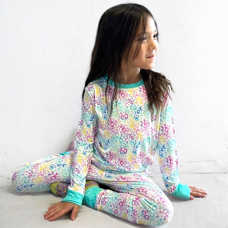ColorPop Leopard Bamboo Pajamas: Soft, Stretchy Kids PJs image 3