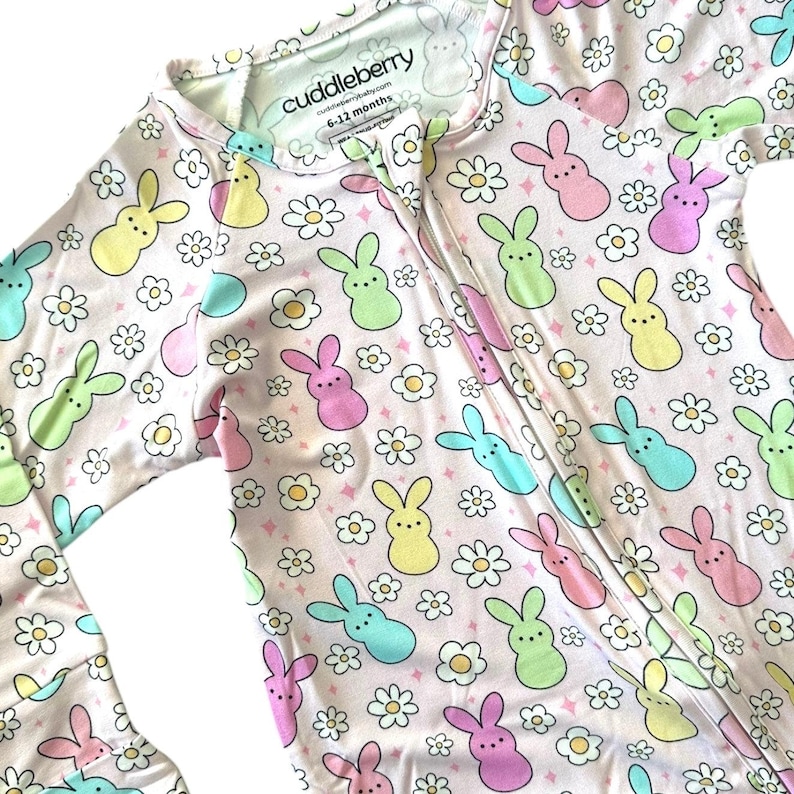 Osterhasen Bambus Baby Schläfer: Wandelbaren Footie Schlafanzug Bild 2