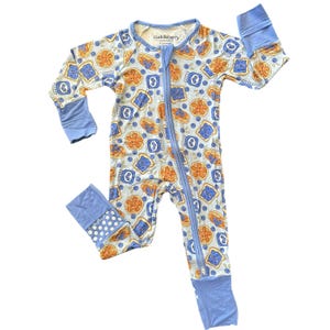 Blueberry Jam Bamboo Baby Sleeper: Dual Zipper Footie Pajamas image 3