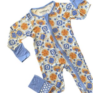 Blueberry Jam Bamboo Baby Sleeper: Dual Zipper Footie Pajamas image 4