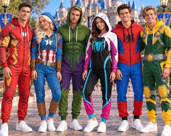 Marvel Avengers Superhero Costume Jumpsuit, Iron Man Captain America Thor Hulk Matching Family Outfit, Cosplay Pajamas, Marvel Gift