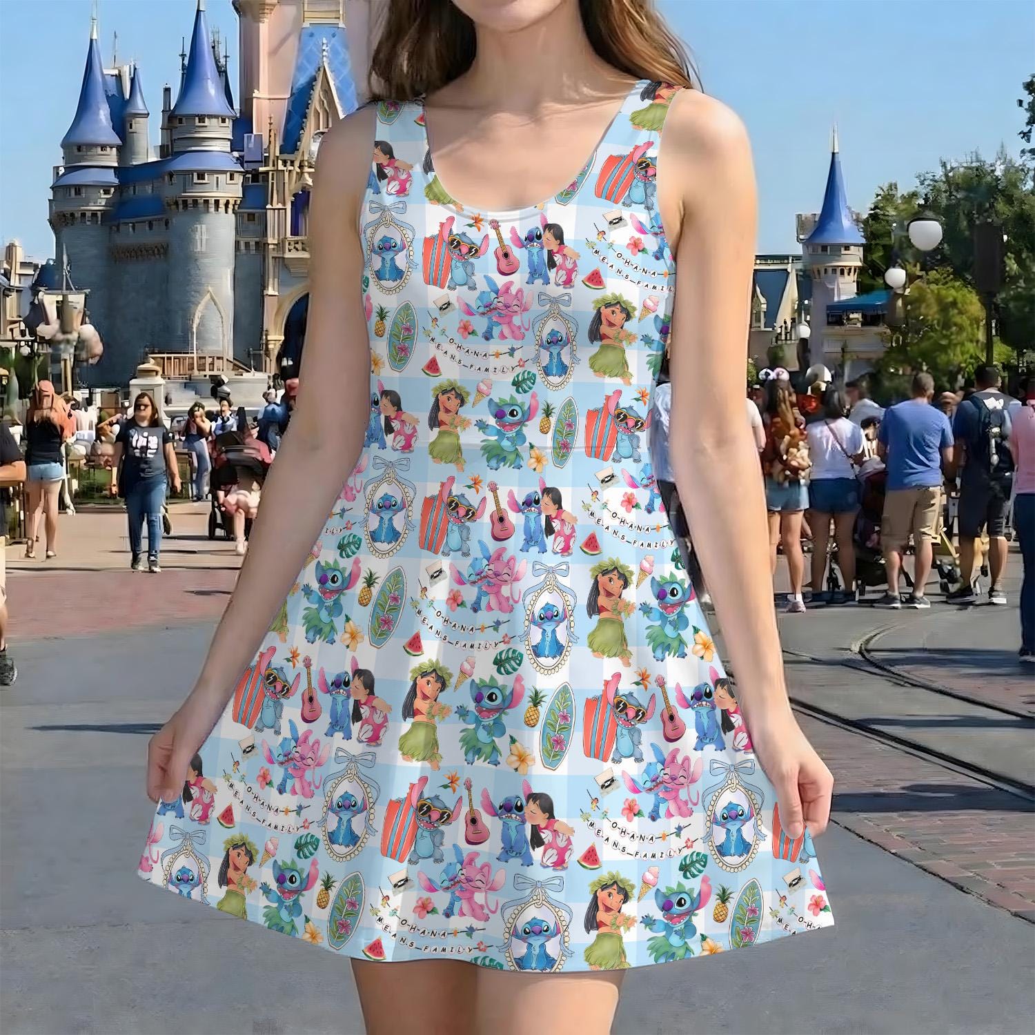 blue gingham dress adult Flora Gingham Dress
